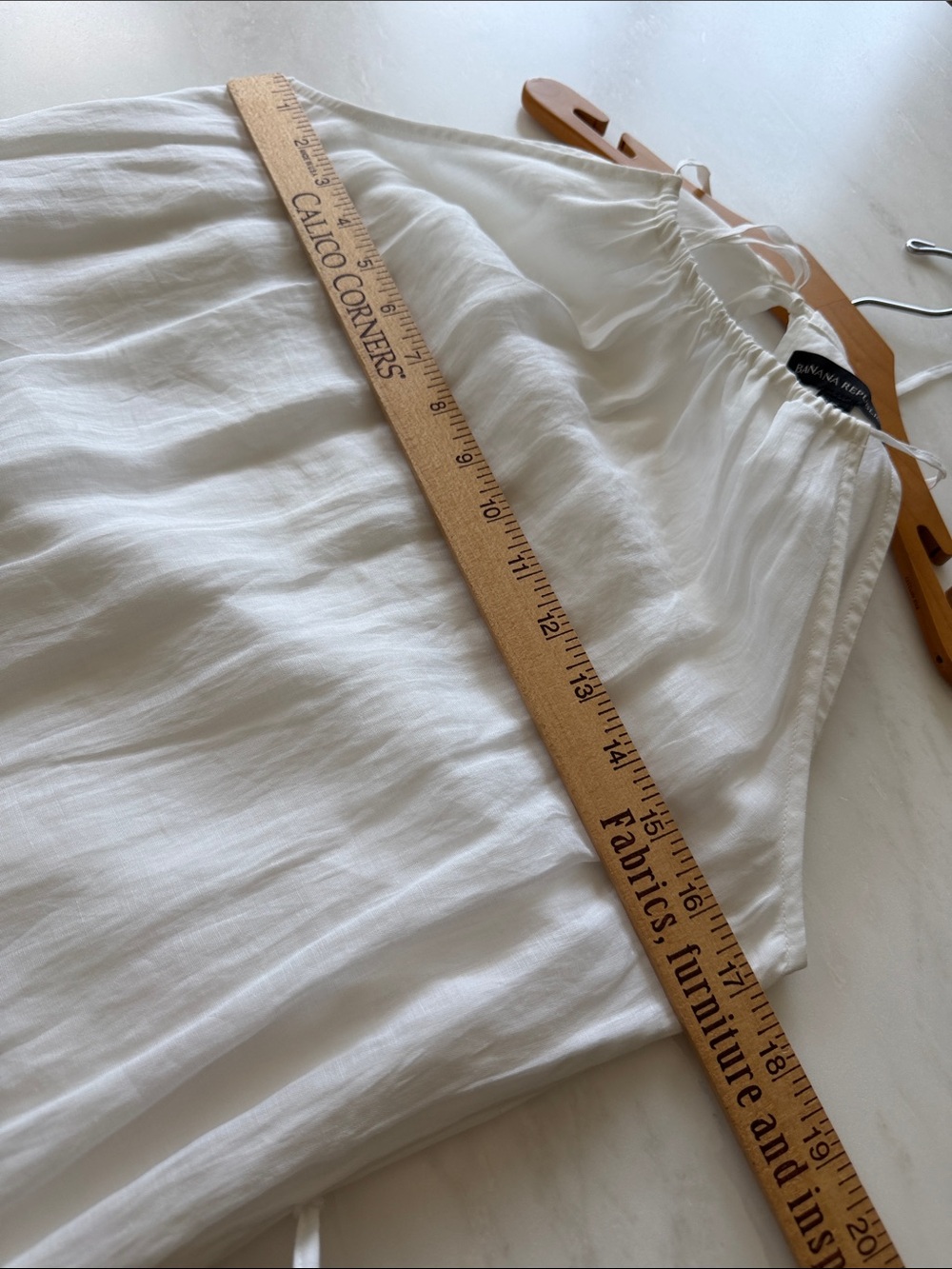 Banana Republic crisp White Ramie linen lined Halter Maxi Dress Waist XS NWOT - Picture 10 of 15